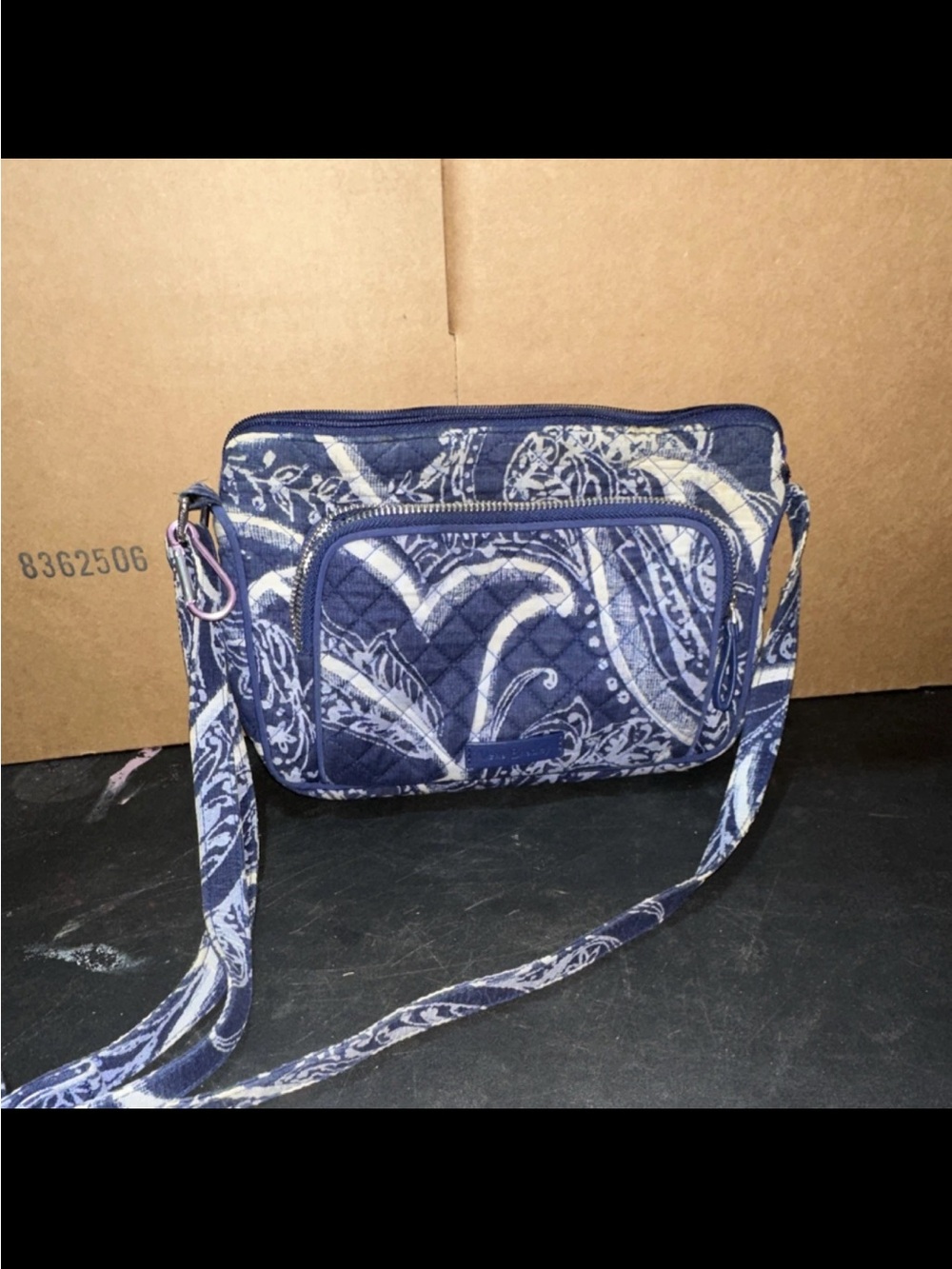 Vera Bradley Blue & White Paisley Crossbody Bag